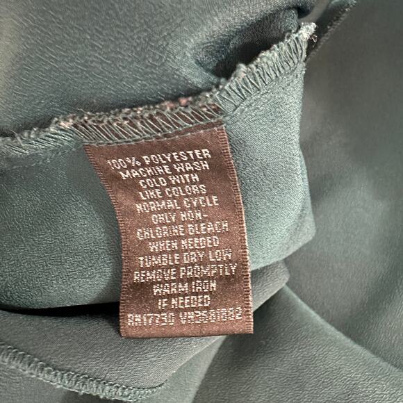 Massimo Blouse WMNS XXL Green Shirt Scoop Neck Flutter Sleeve Ruffle Top Office - Picture 6 of 6